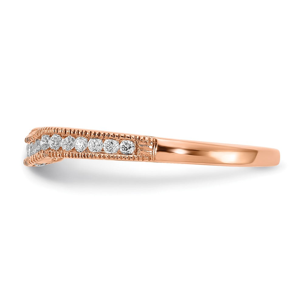 14k Rose Gold 1/4 carat Lab Grown Diamond VS/SI+ G+ Complete Contoured Wedding Band