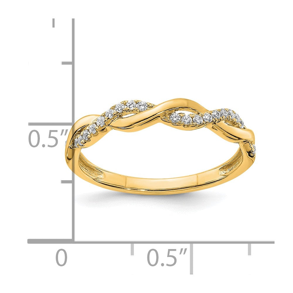 14k Diamond Criss-Cross Wedding Band