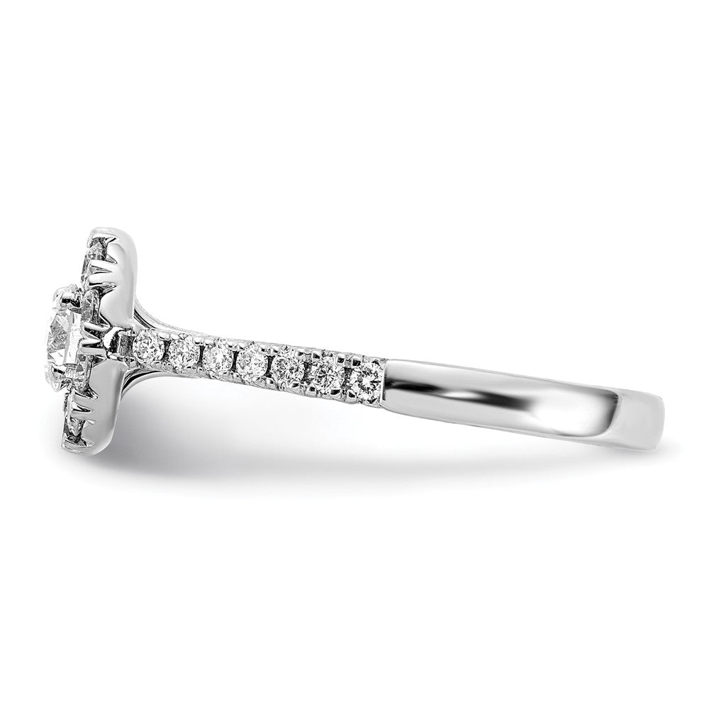 True Origin 14K White Gold 1 carat Lab Grown Diamond VS+ F+ Complete Halo Engagement Ring