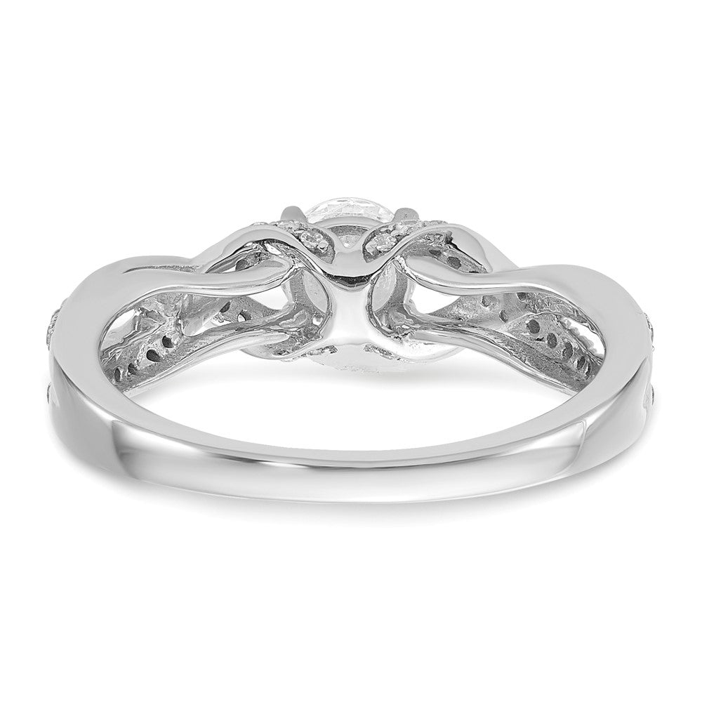 14k White Gold 3/4 carat Lab Grown Diamond VS/SI+ G+ Round Complete Twist Bypass Engagment Ring