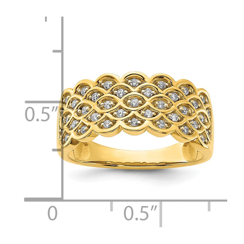 14K Pave 1/4 carat Complete Diamond Band