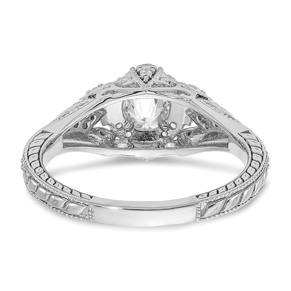 14k White Gold 5/8 carat Lab Grown Diamond VS/SI+ G+ Round Complete Shared Prong Engagement Ring