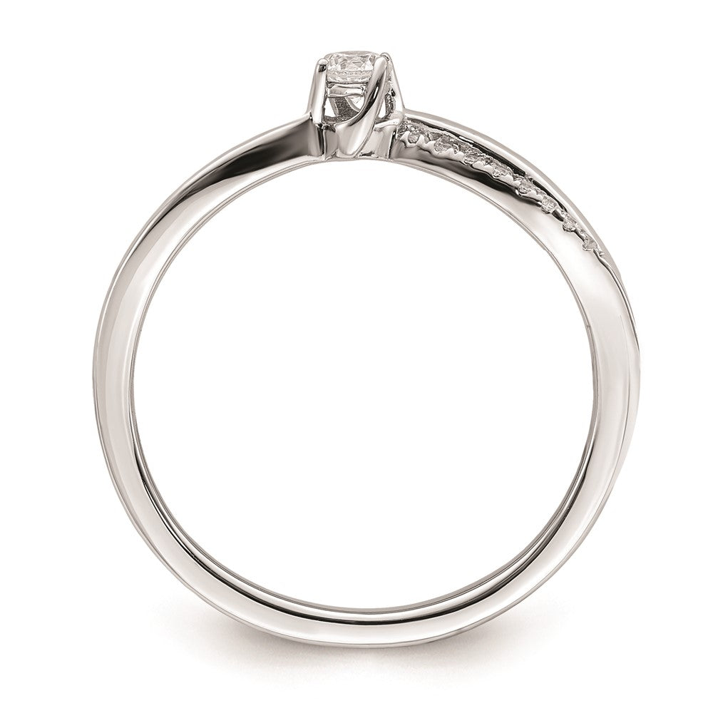 First Promise 14k White Gold Split Shank 1/8 carat Round Diamond Complete Promise/Engagement Ring