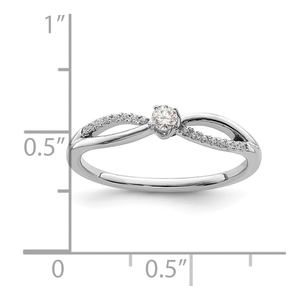 First Promise 14k White Gold Split Shank 1/8 carat Round Diamond Complete Promise/Engagement Ring