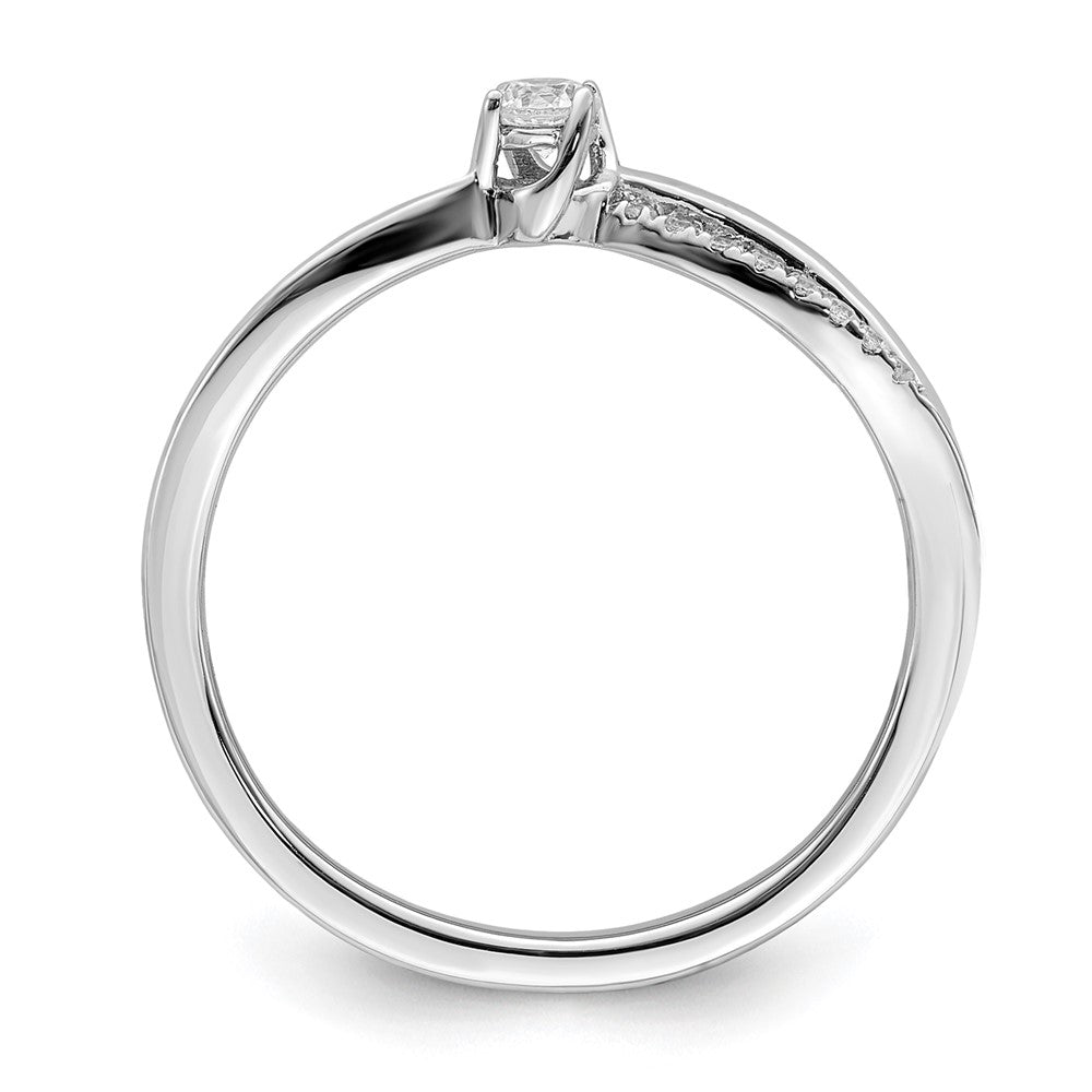 First Promise 14k White Gold 1/8 carat Lab Grown Diamond VS/SI+ G+ Complete Petite Engagement Ring