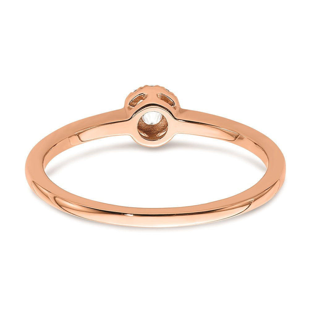 First Promise 14k Rose Gold Halo 1/10 carat Round Diamond Complete Promise/Engagement Ring