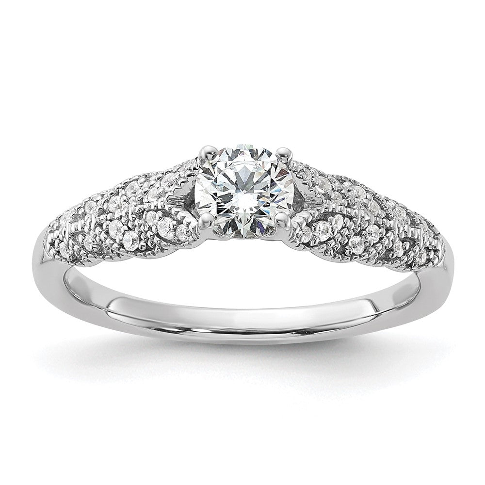 10K White Gold Lab Grown Diamond VS/SI+ G+ Complete Engagement Ring