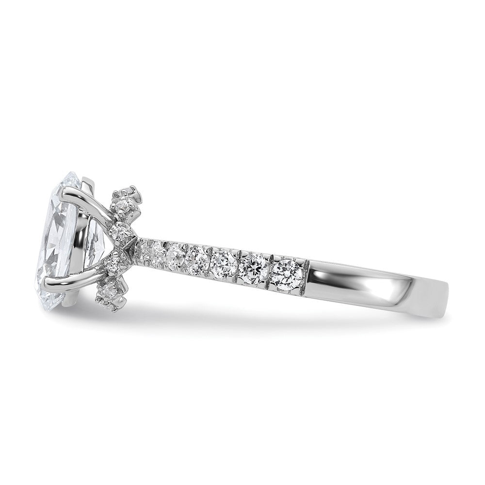 14k White Gold 1/4 carat Lab Grown Diamond VS/SI+ G+ 1 1/2 carat Oval Center Semi Mount Solitaire Engagement Ring
