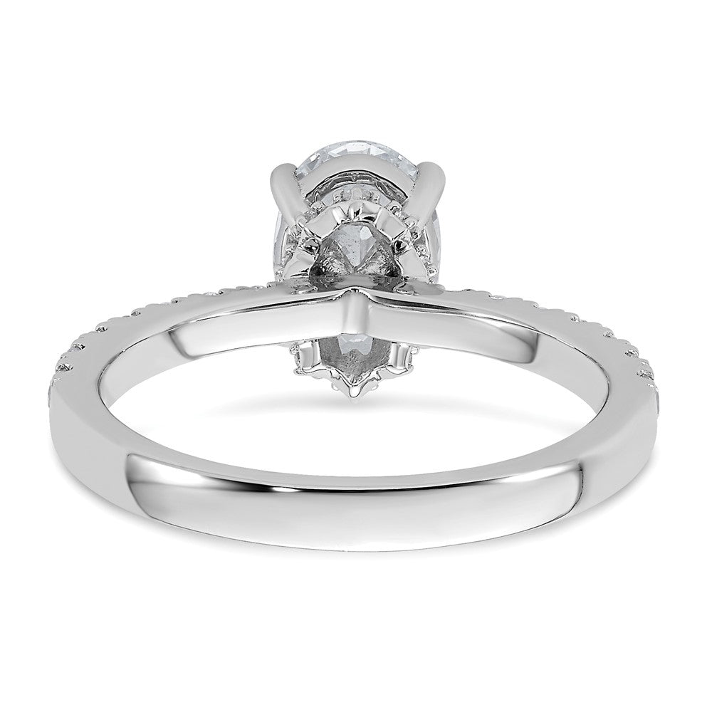14k White Gold 1/4 carat Lab Grown Diamond VS/SI+ G+ 1 1/2 carat Oval Center Semi Mount Solitaire Engagement Ring