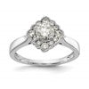 True Origin 14K White Gold 1/4 carat Lab Grown Diamond VS+ F+ Semi-Mount Round Halo Engagement Ring