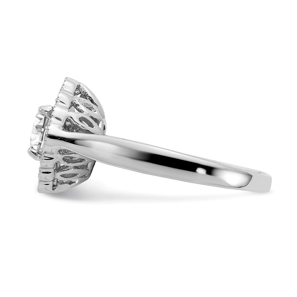 True Origin 14K White Gold 1/4 carat Lab Grown Diamond VS+ F+ Semi-Mount Round Halo Engagement Ring