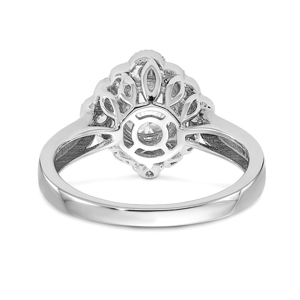 True Origin 14K White Gold 1/4 carat Lab Grown Diamond VS+ F+ Semi-Mount Round Halo Engagement Ring