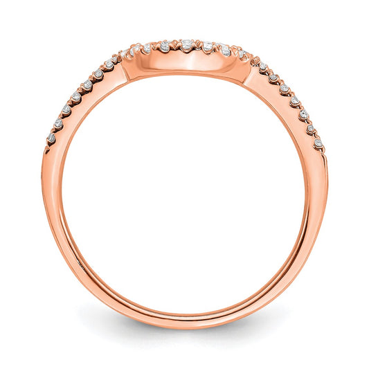 Blooming Bridal 14k Rose Gold 1/8 carat Diamond Contoured Complete Wedding Band