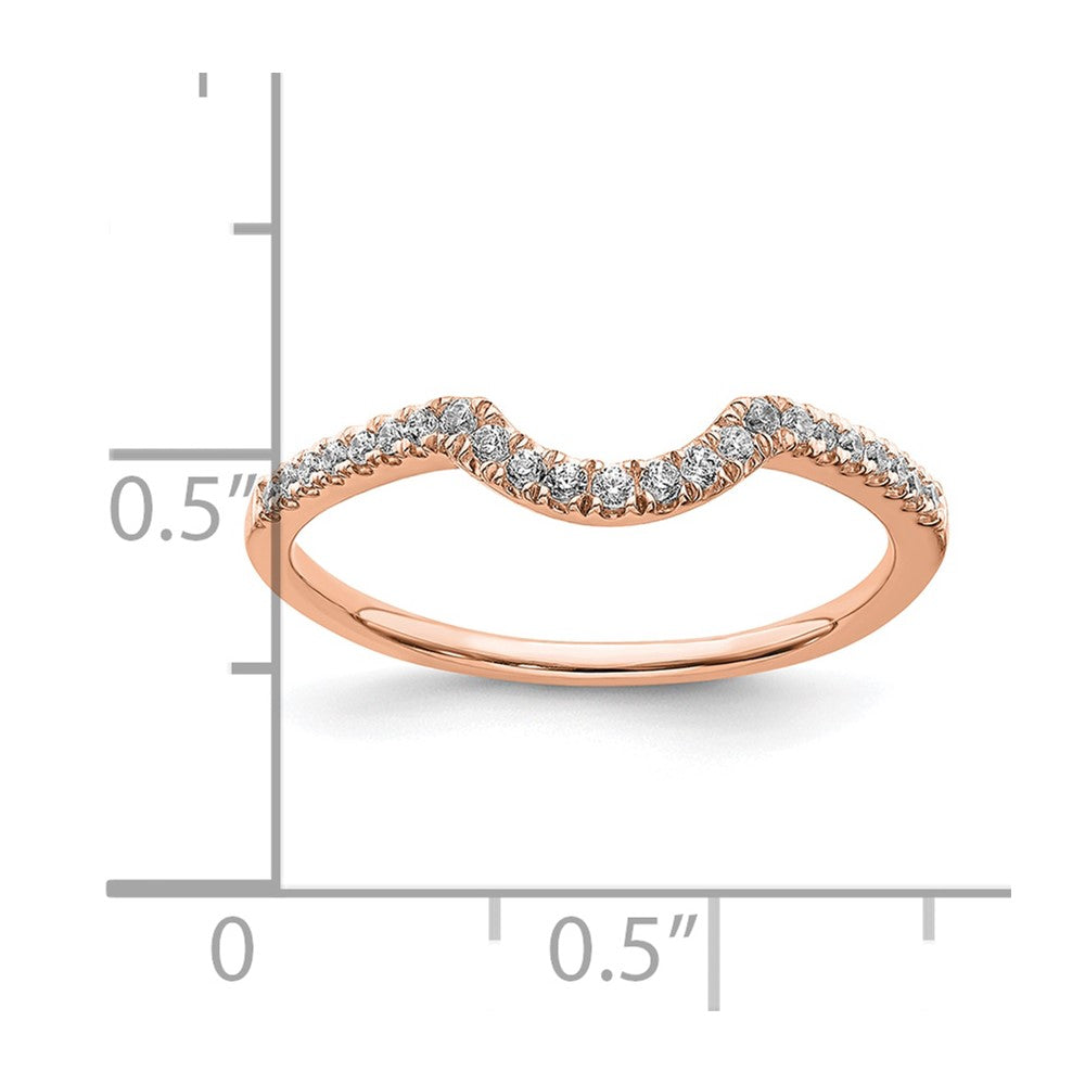 Blooming Bridal 14k Rose Gold 1/8 carat Diamond Contoured Complete Wedding Band