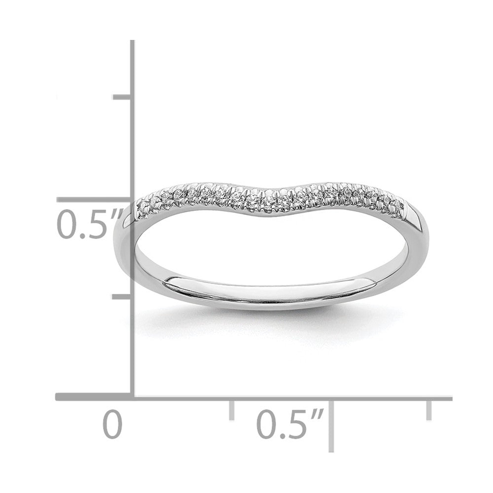 Blooming Bridal 14k White Gold 1/15 carat Diamond Contoured Complete Wedding Band