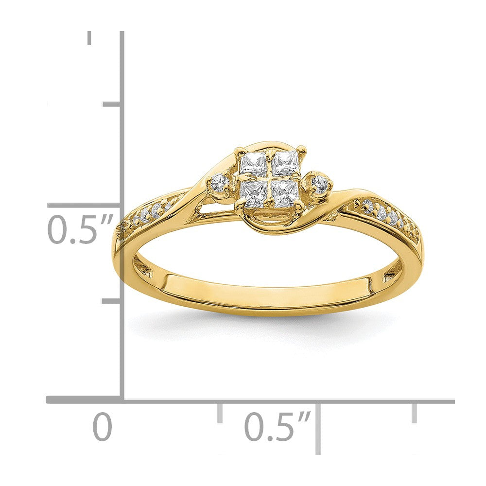 10k 1/6 carat Lab Grown Diamond VS/SI+ G+ Complete Cluster Engagement Ring