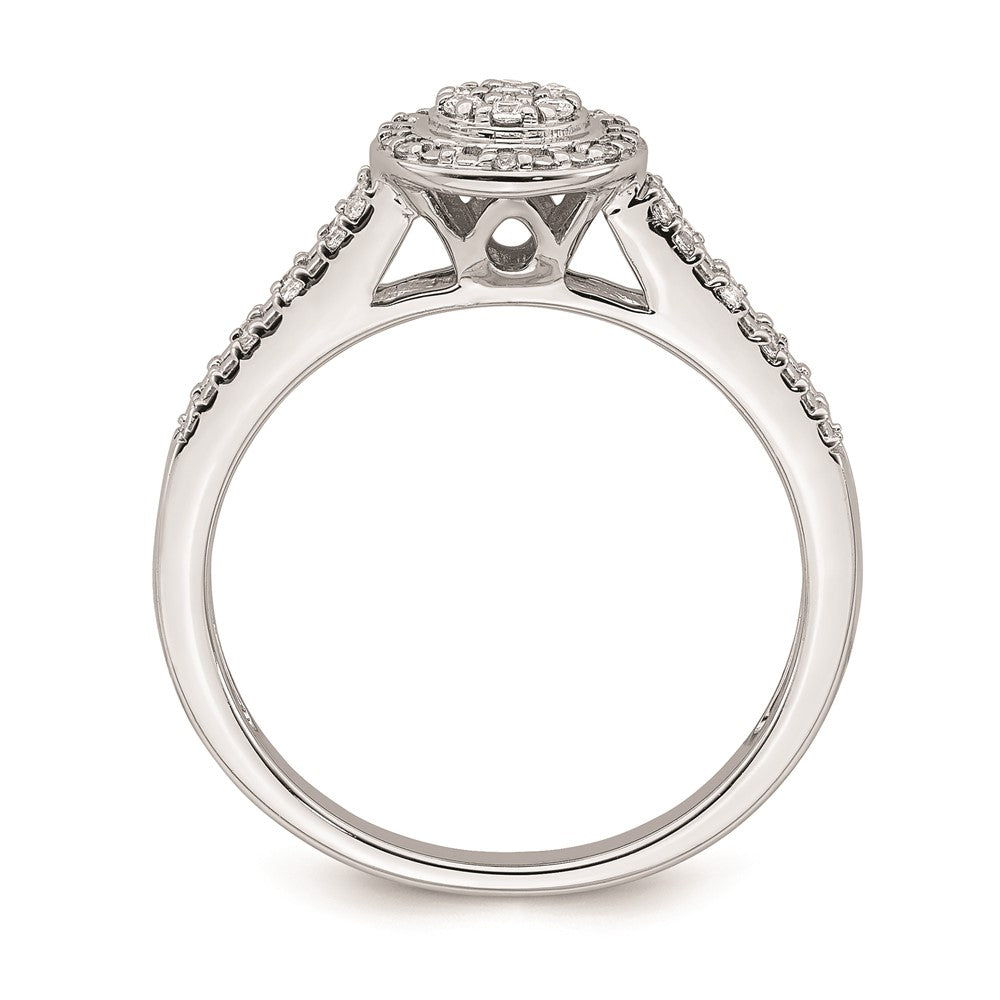 10k White Gold Halo Cluster 1/6 carat Diamond Complete Engagement Ring