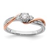 14k Two-tone Rose and White Gold 3/8 carat Lab Grown Diamond VS/SI+ G+ Round Complete Bypass Engagement Ring