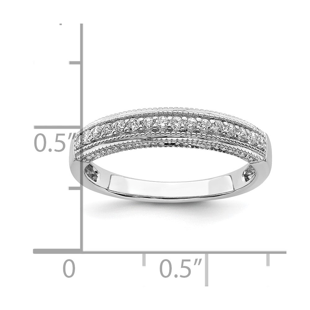 14k White Gold 1/5 carat Diamond Complete Wedding Band
