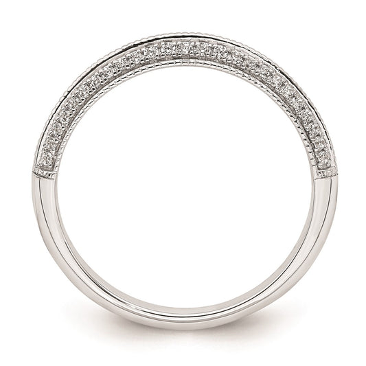 14K White Gold 1/5 carat Diamond Complete Wedding Band