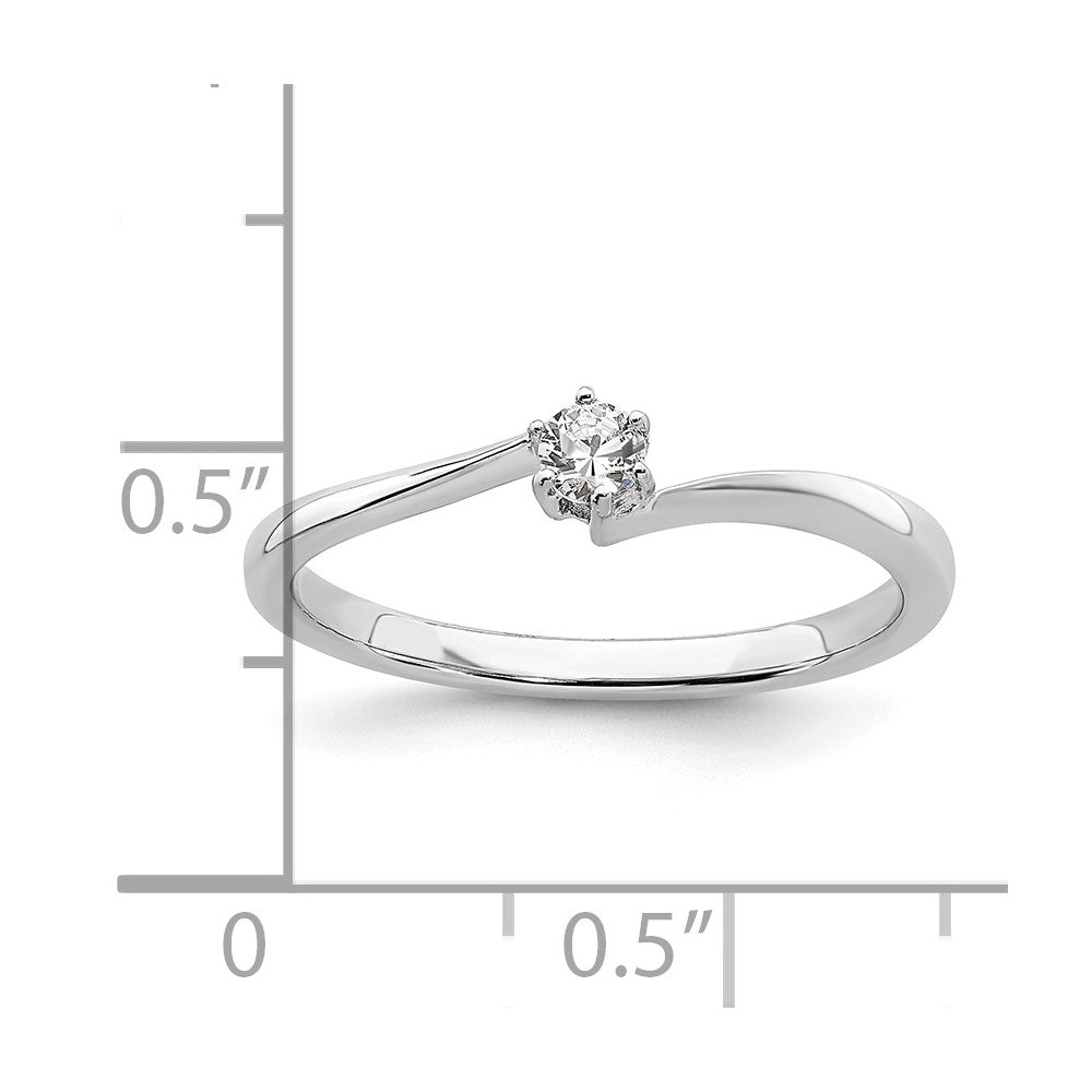 First Promise 14k White Gold 1/8 carat Lab Grown Diamond VS/SI+ G+ Complete Petite Engagement Ring
