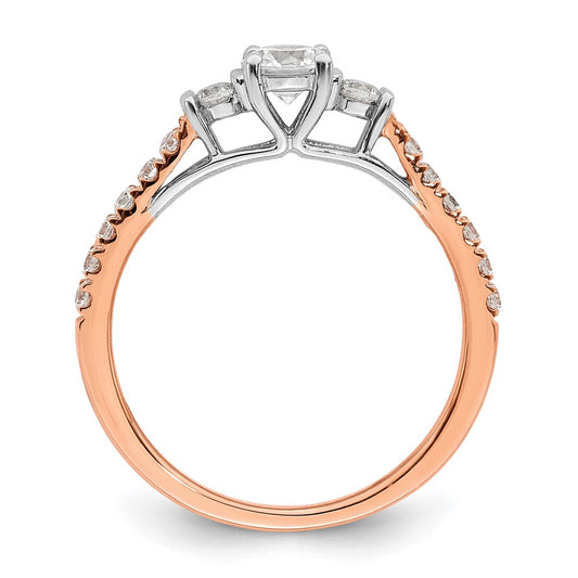 10k Rose Gold 3/4 carat Lab Grown Diamond VS/SI+ G+ Complete Petite Engagement Ring
