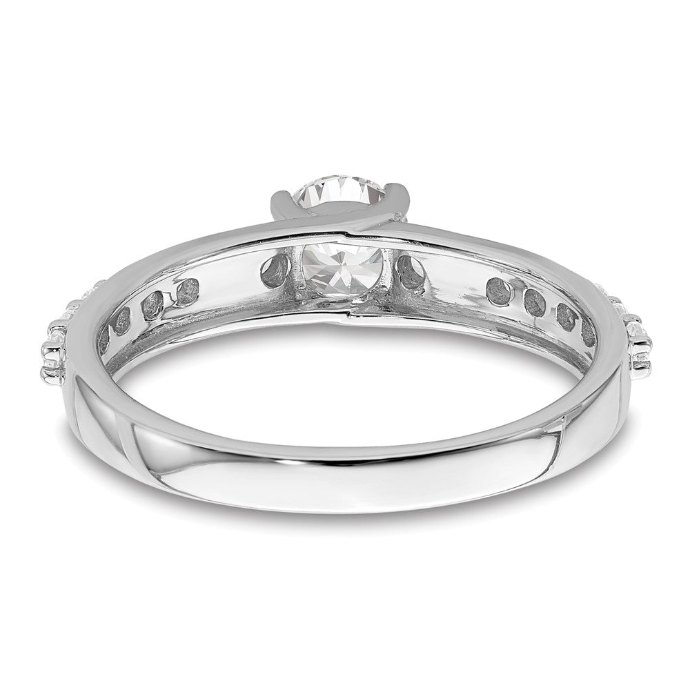 14k White Gold 3/4 carat Lab Grown Diamond VS/SI+ G+ Complete Petite Engagement Ring