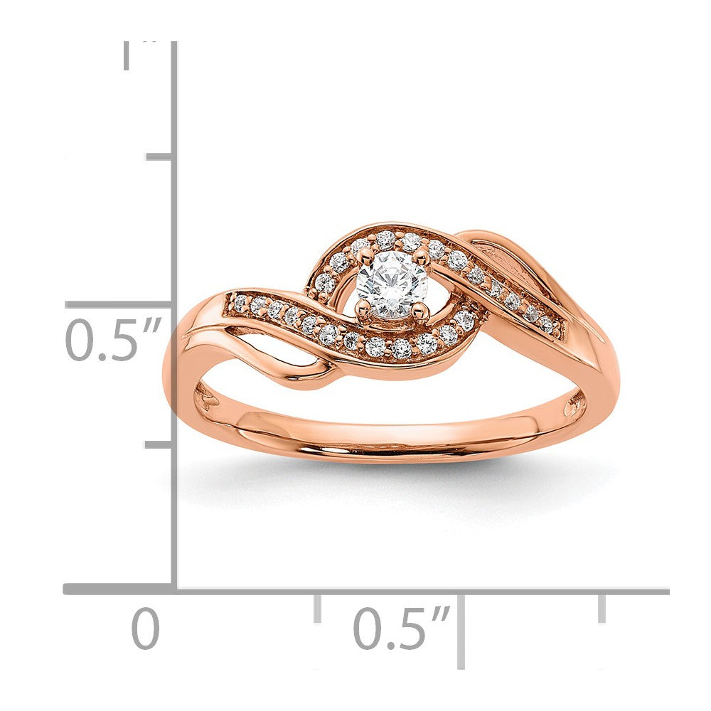 14k Rose Gold 1/5 carat Lab Grown Diamond VS/SI+ G+ Complete Petite Engagement Ring