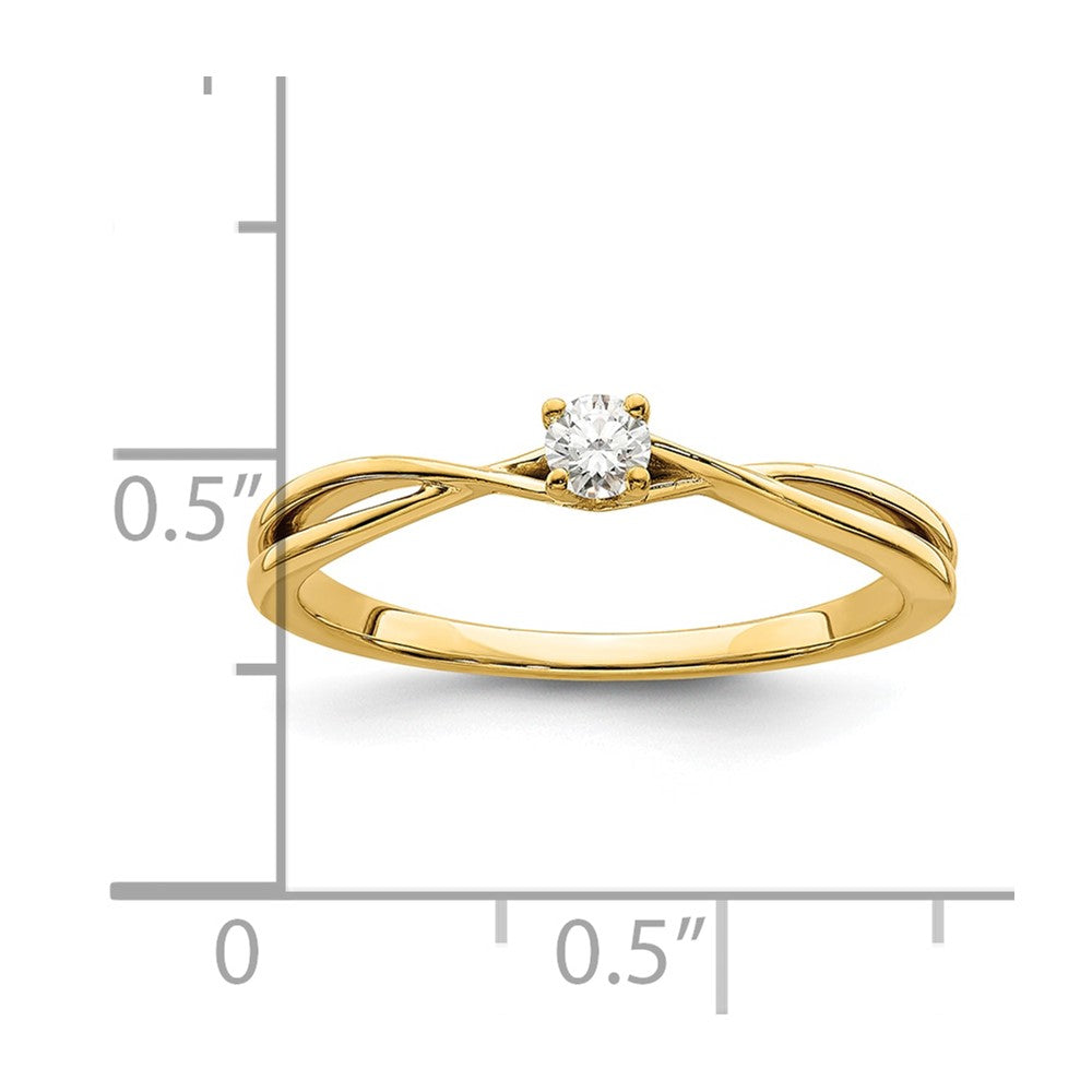 First Promise 14k Criss-Cross 1/8 carat Round Diamond Complete Promise/Engagement Ring