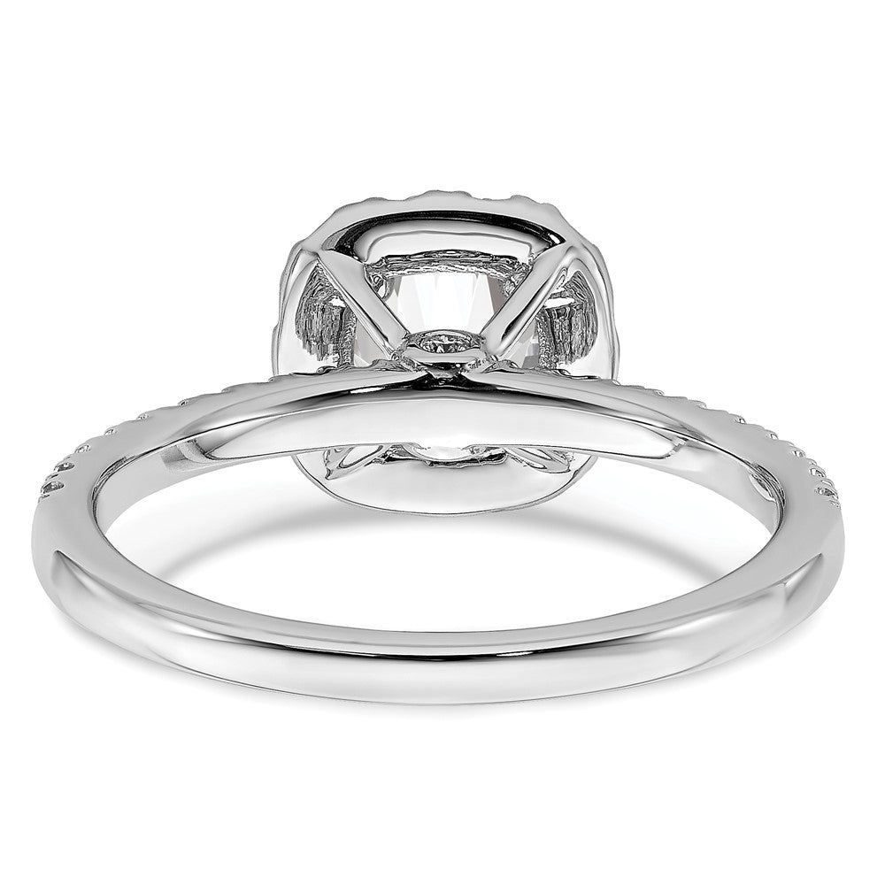 14k White Gold 1 carat Lab Grown Diamond VS/SI+ G+ Complete Round Halo Engagement Ring
