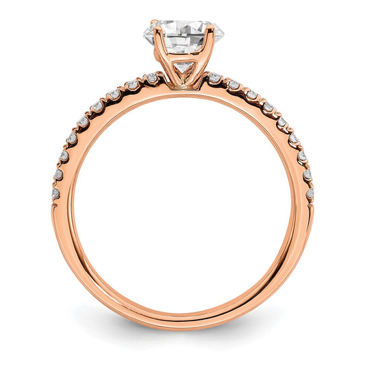 14k Rose Gold 3/4 carat Lab Grown Diamond VS/SI+ G+ Complete Round Engagement Ring