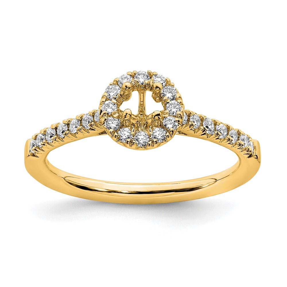 14k 1/2 carat Lab Grown Diamond VS/SI+ G+ Round Complete Halo Engagement Ring