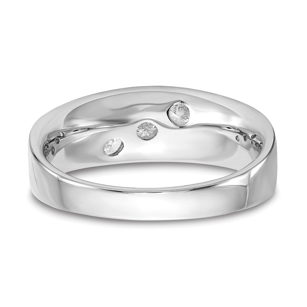 IBGoodman 14k 5/8 carat White Gold Lab Grown Diamond VS/SI+ G+ Three Stone Complete Men's Ring