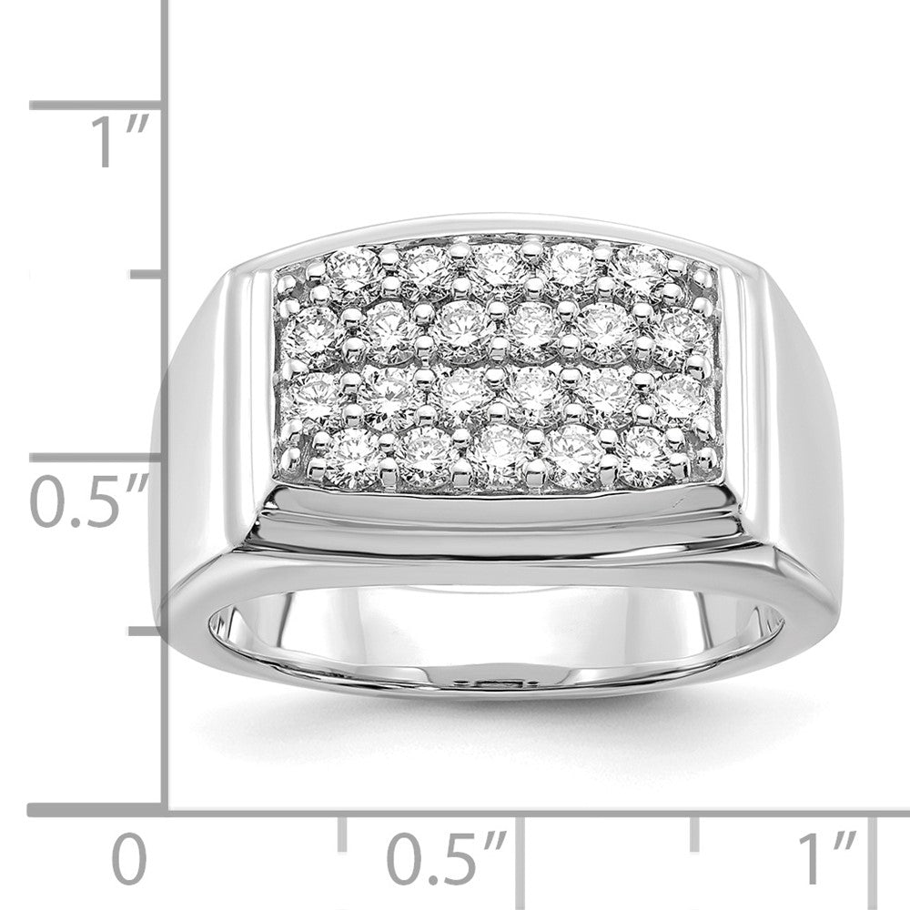 IBGoodman 10k White Gold 1 carat Lab Grown Diamond VS/SI+ G+ Cluster Men's Ring