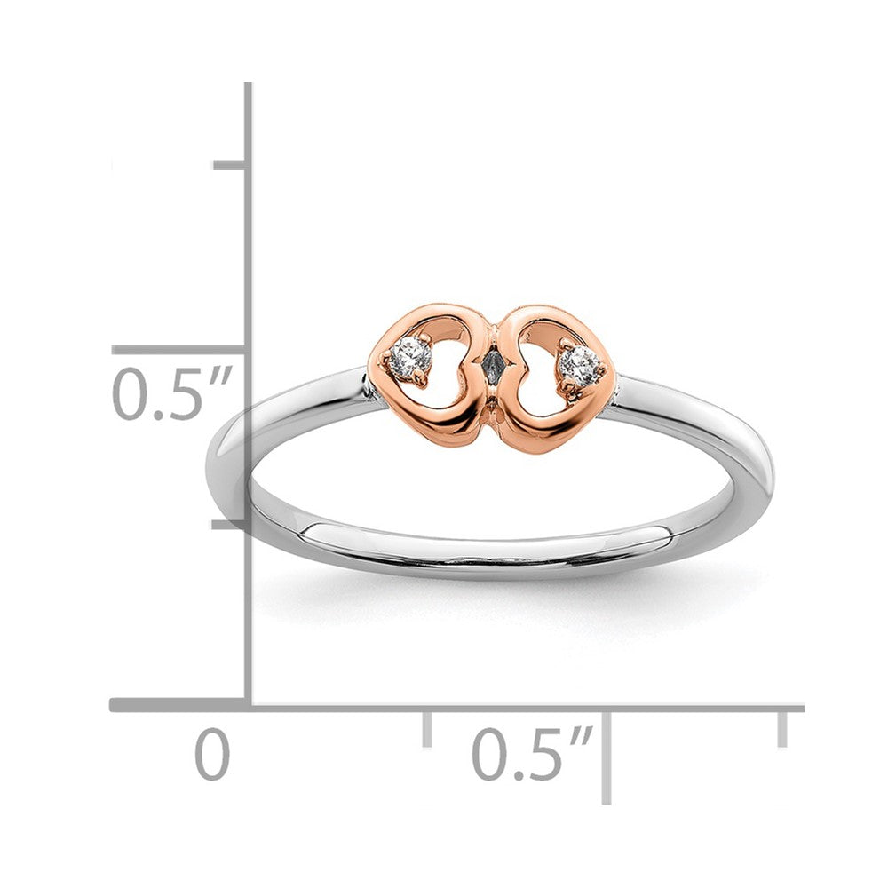 14K Two-Tone First Promise Lab Grown VS/SI+ G+ Dia Hearts Promise Ring
