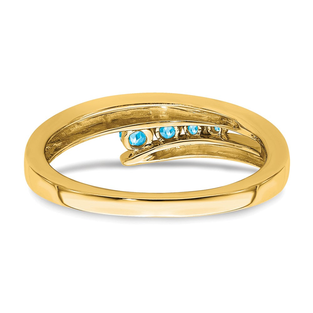10k Blue Topaz 4-stone Ring