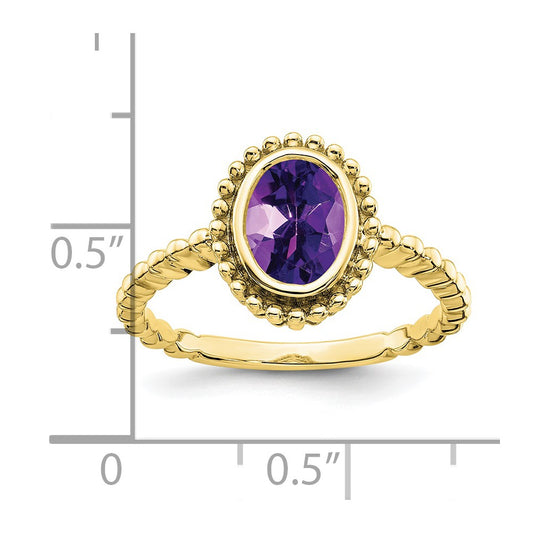 10k 8x6mm Oval Amethyst Ring
