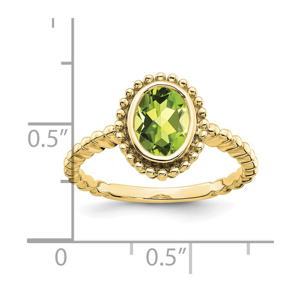 10k Oval Peridot Ring