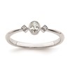 14k White Gold Petite 3-Stone 1/15 carat Oval Diamond Complete Promise/Engagement Ring