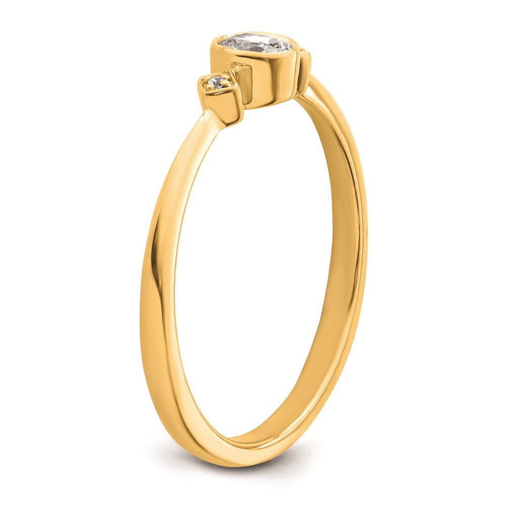 14k Petite 3-Stone 1/15 carat Oval Diamond Complete Promise/Engagement Ring