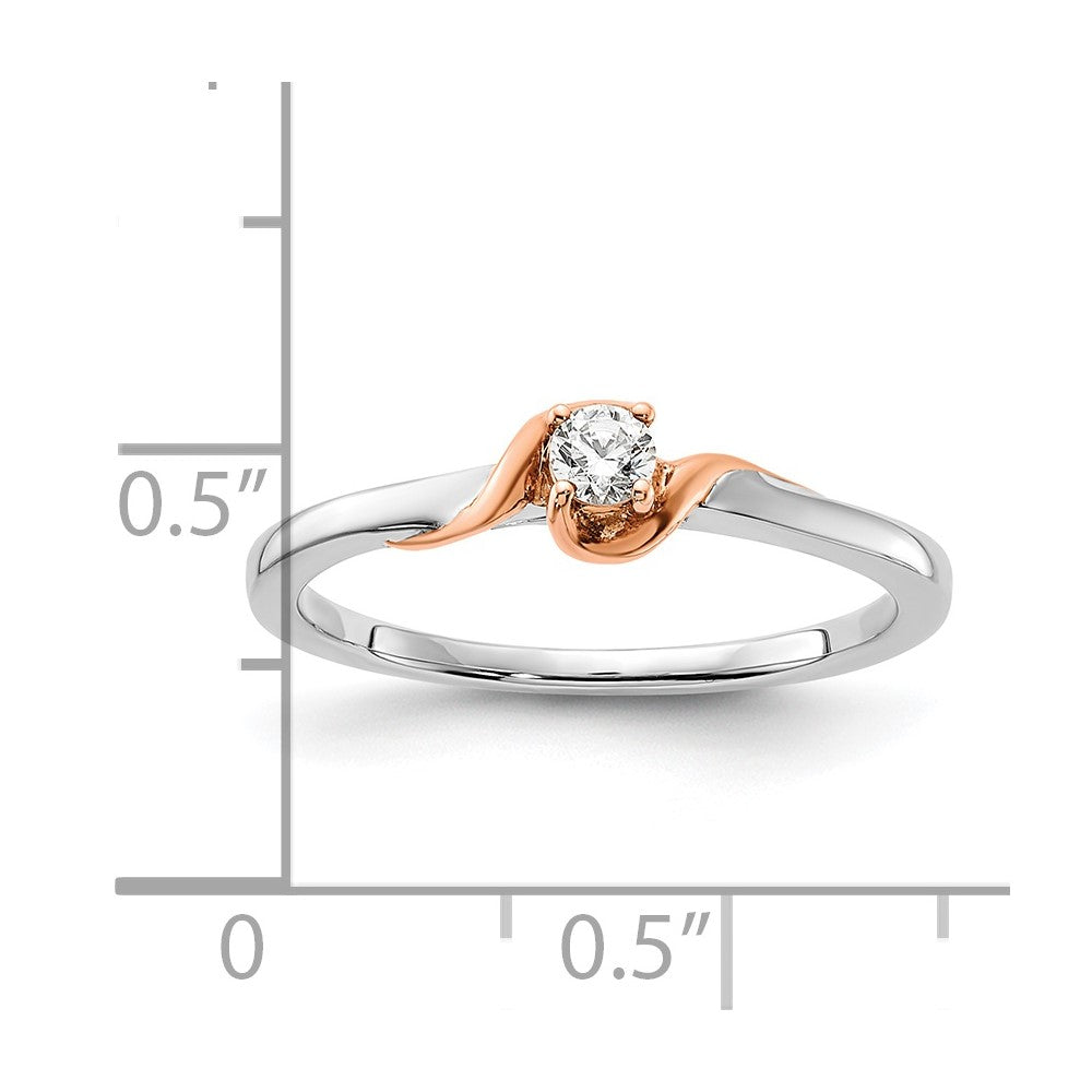 14K Two-Tone First Promise Lab Grown VS/SI+ G+ Dia Petite Engagement Ring