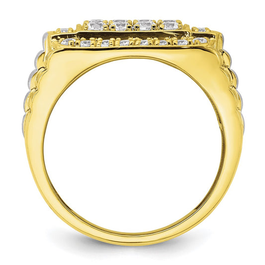 IBGoodman 10k Two-Tone 1 3/8 carat Lab Grown Diamond VS/SI+ G+ Men's Ring