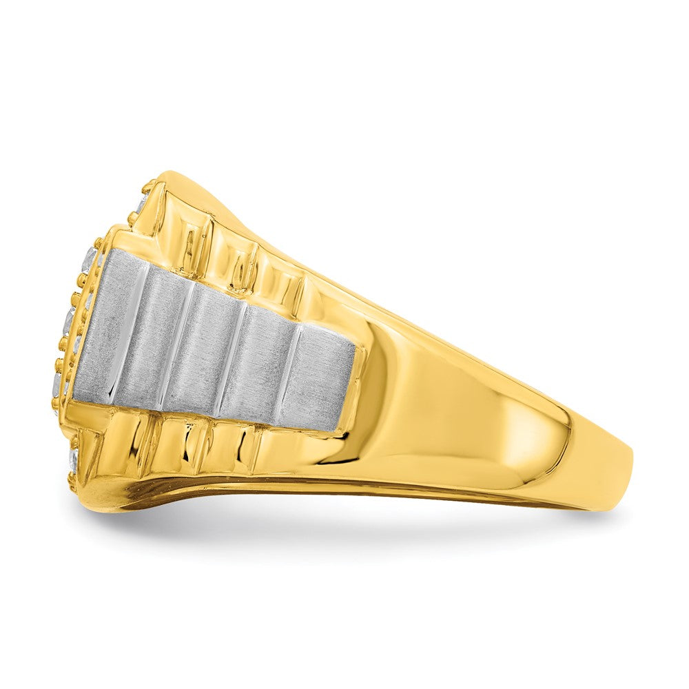 IBGoodman 14k Two-Tone 1 3/8 carat Lab Grown Diamond VS/SI+ G+ Men's Ring