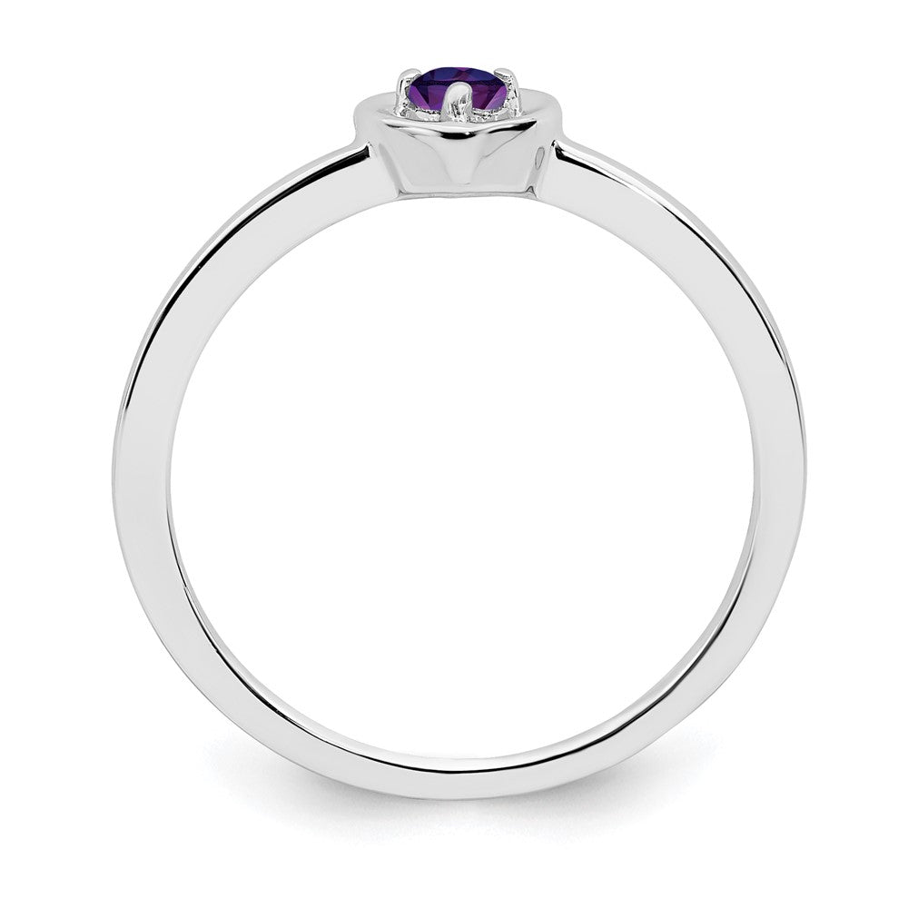 10k White Gold Amethyst Heart Ring