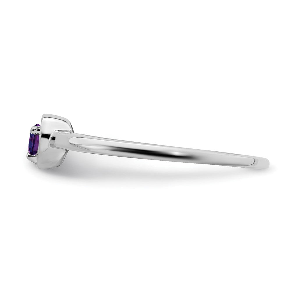 10k White Gold Amethyst Heart Ring