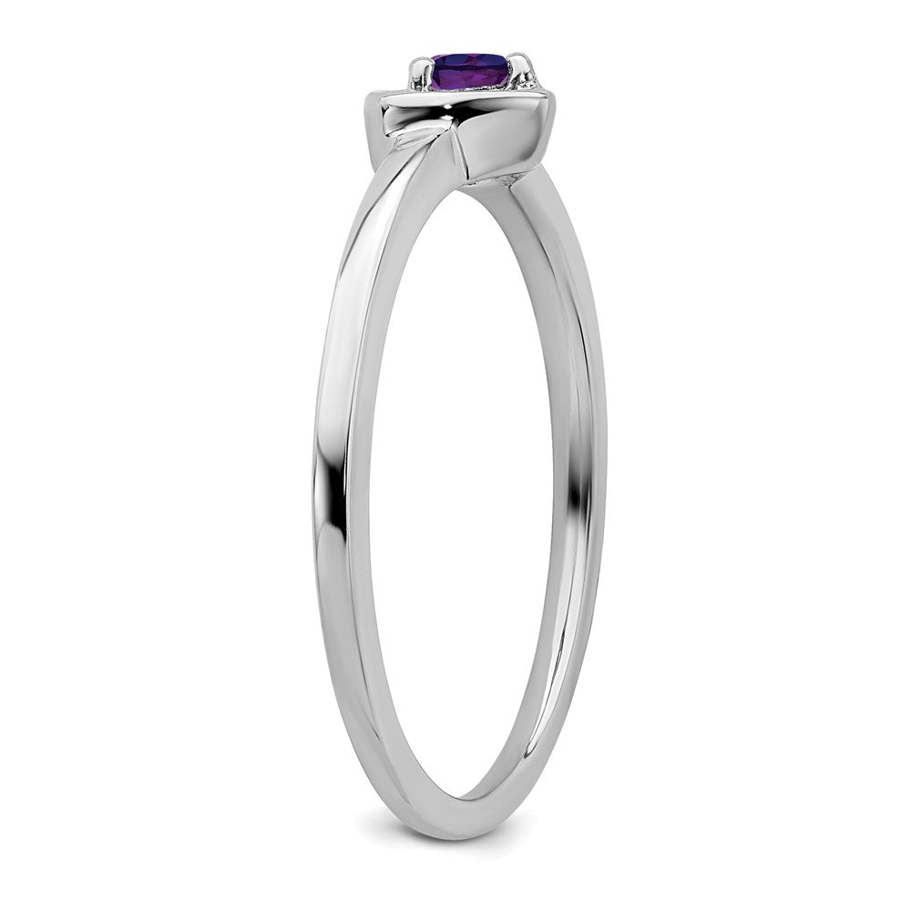 10k White Gold Amethyst Heart Ring