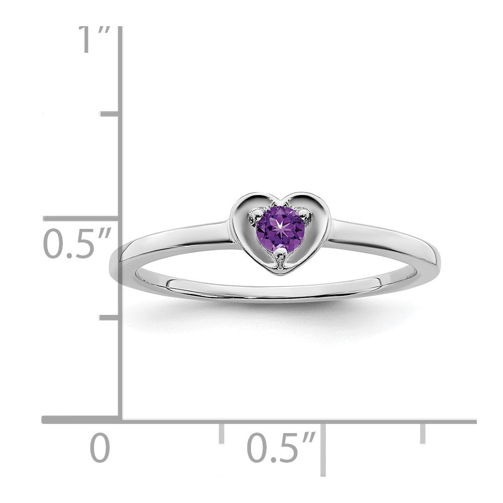 10k White Gold Amethyst Heart Ring