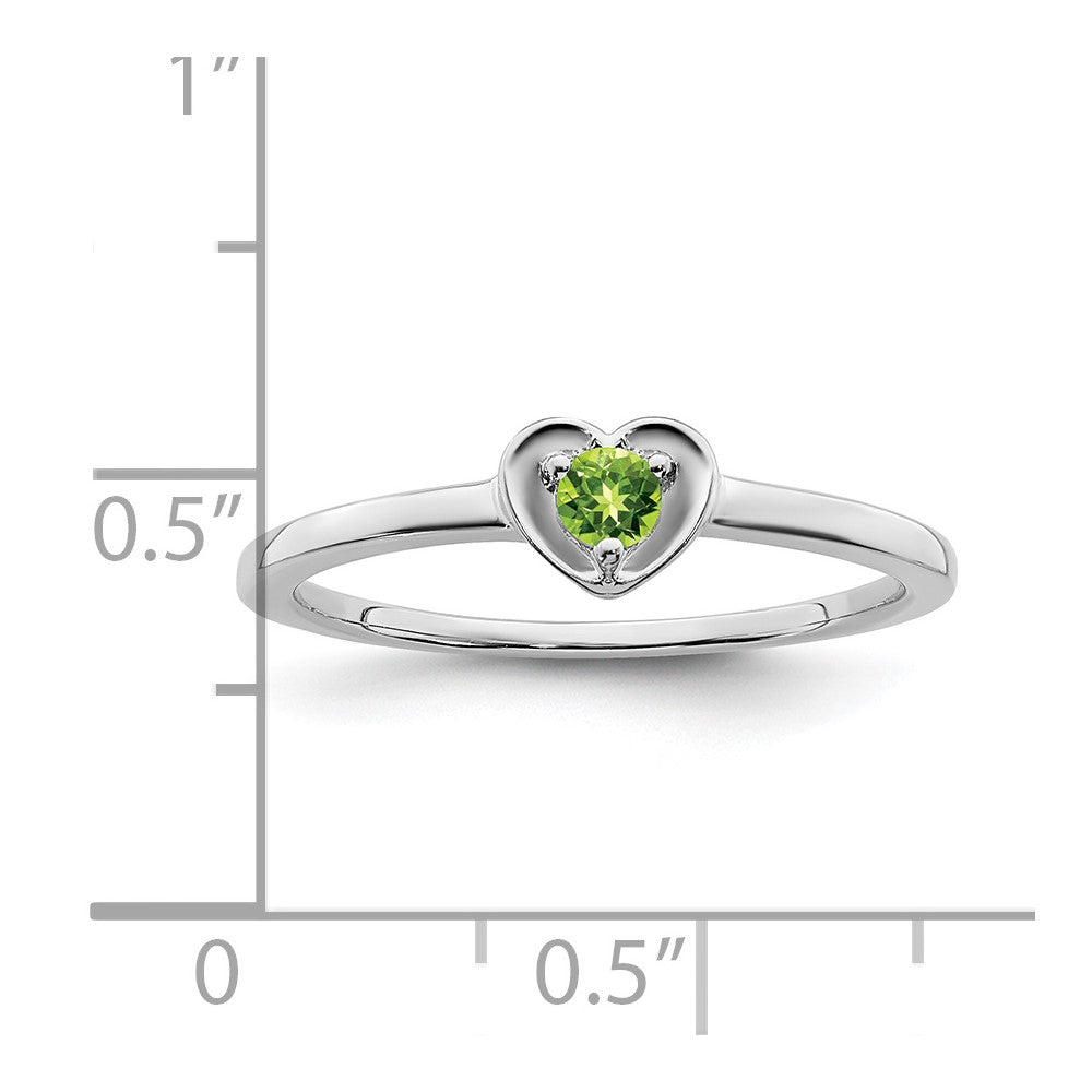10k White Gold Peridot Heart Ring