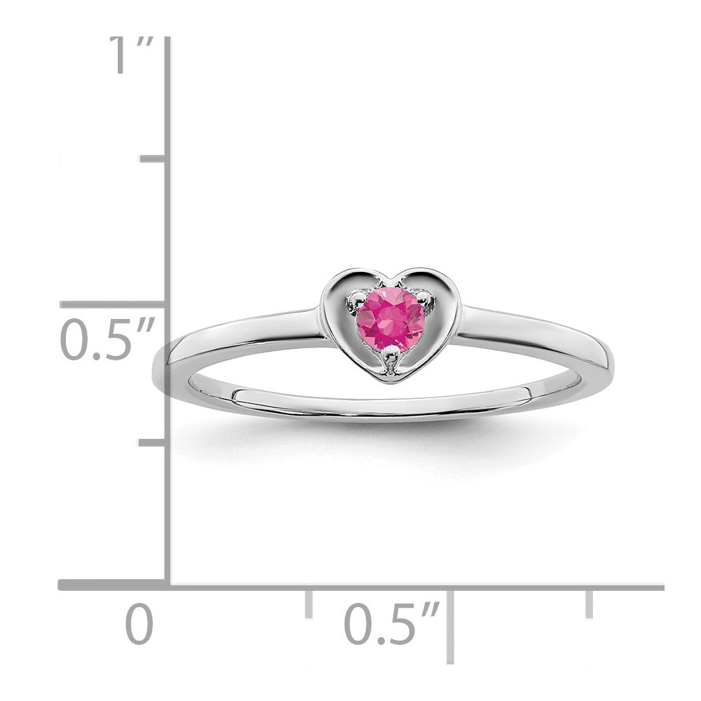 10k White Gold Pink Tourmaline Heart Ring
