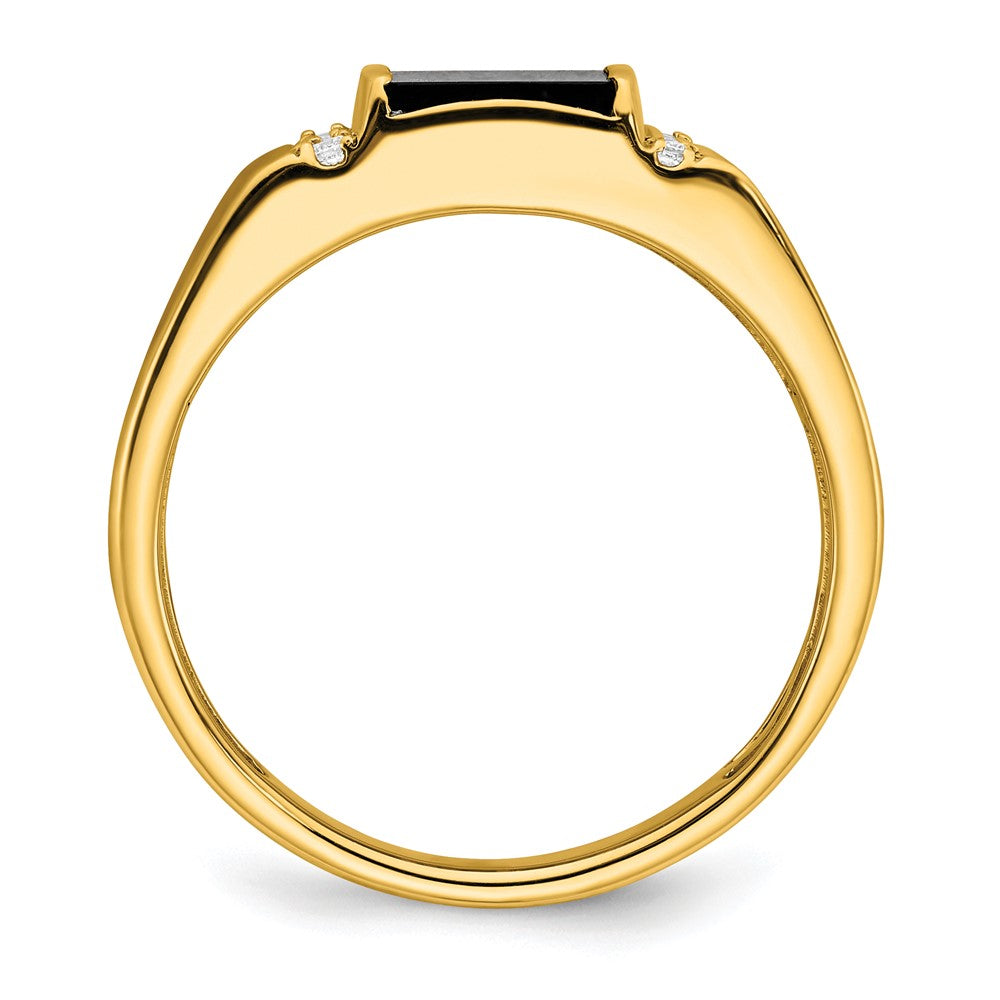 IBGoodman 14k 1/8 carat Lab Grown Diamond VS/SI+ G+ and Onyx Men's Ring